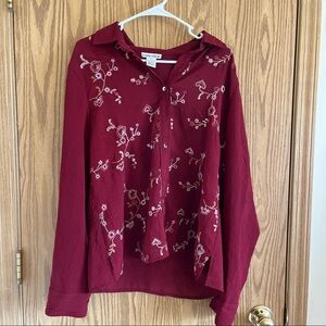 Maroon Michele Michelle button up